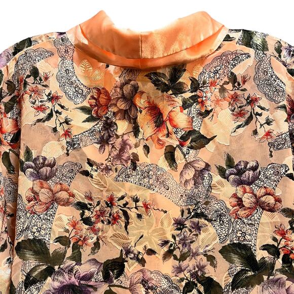 Vintage Victoria Secret Gold Label  Floral Pink Pajama Sleep Top - Picture 8 of 12